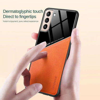 For Samsung Galaxy S25 S24 S23 Plus Cover TPU Leather Car Magnetic Holder Galaxy S22 S21 S20 Ultra FE S10 Plus Case Frame Coqu