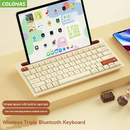 Bluetooth Keyboard 87 Keys Silent Mini Mute Keyboard for Notebook iPad Laptop Bluetooth Keyboard for Huawei Tablet Computer