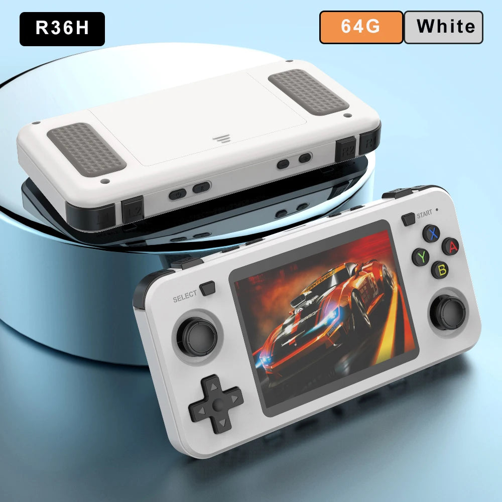 BOYHOM Green R36H Retro Video Game Console 3.5‘’ IPS Screen RK3326 3000 mAh Open Linux System Portable Player For Boys gift
