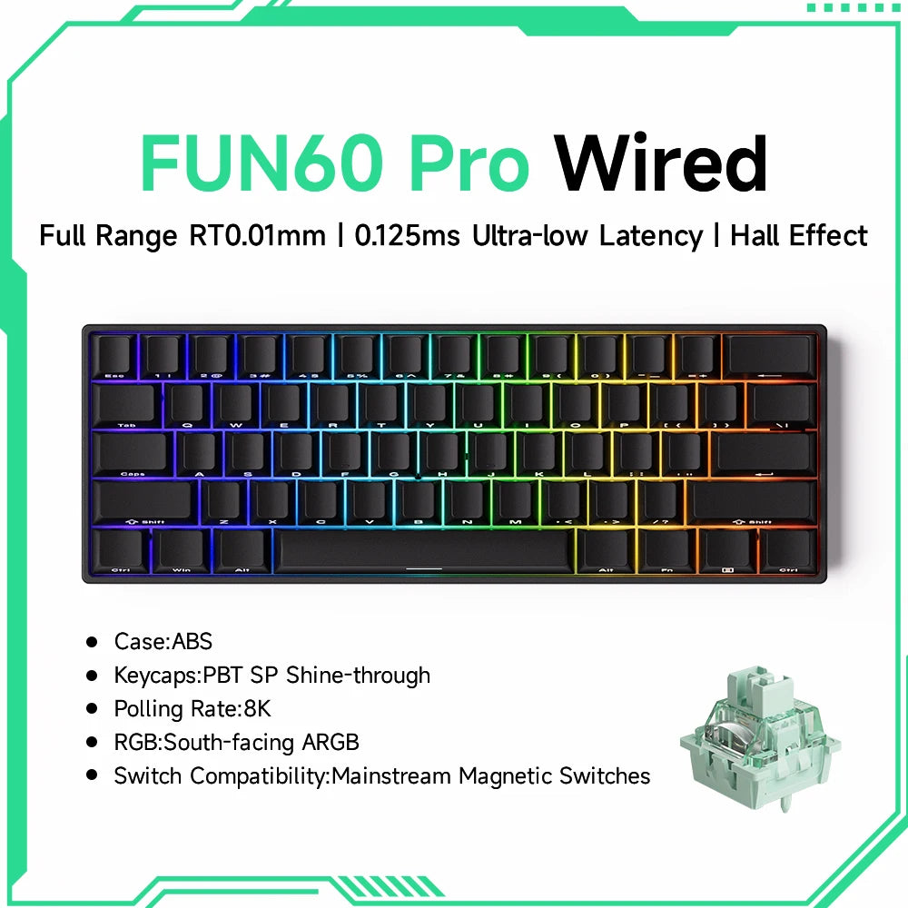 Akko MonsGeek FUN68 FUN60 PRO&MAX  HE Magnetic Keyboard 60% 65% Gaming Keyboards Rapid Trigger 8K Custom Keyboard Gamer Esports