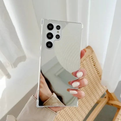 Makeup Mirror Phone Case For Samsung Galaxy S21 S22 S23 Plus Shockproof Back Cover For Samsung S25 S24 S23 S22 Ultra Mirror Case