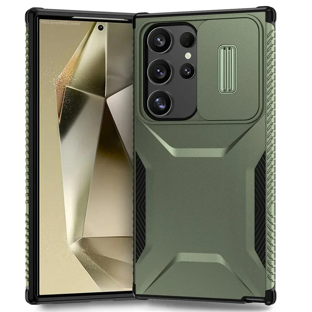 Case For Samsung Galaxy S25 S24 S23 Ultra Plus FE A55 A35 A56 A36 5G Military Grade Shockproof Protective Slide Camera Cover
