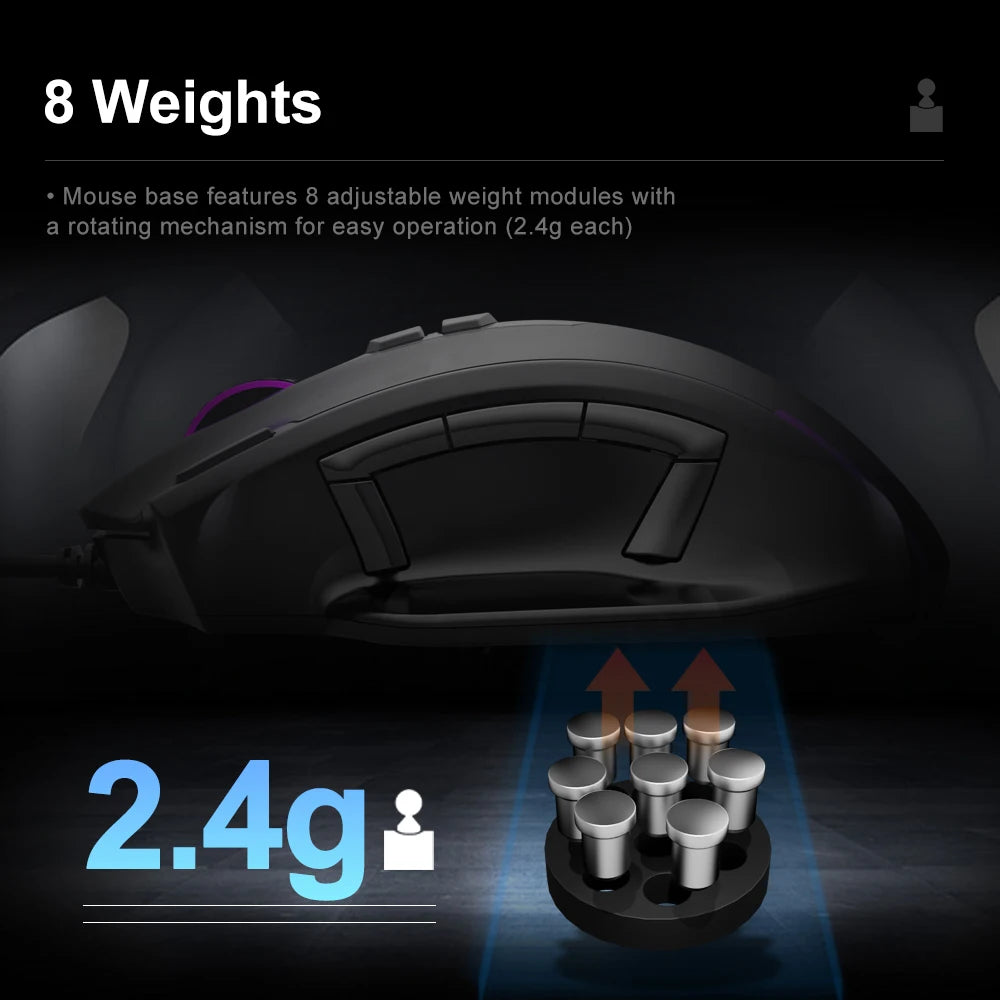 E-YOOSO X-41 USB Wired RGB Gaming Mouse 24000 DPI SG8960 10 buttons programmable game Optical mice for Computer PC Laptop