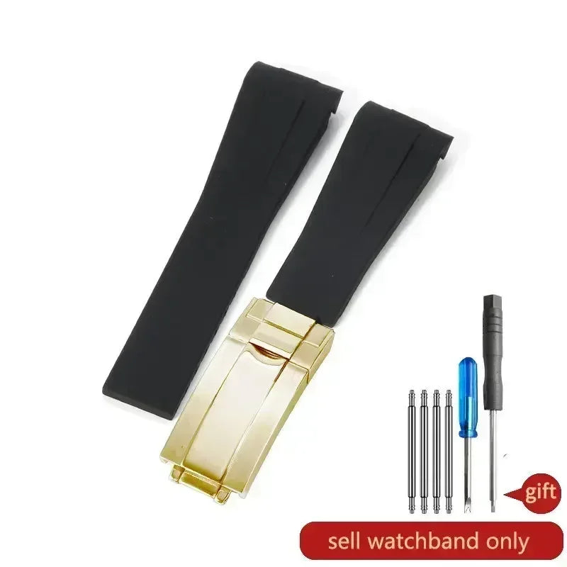 For Rolex Silicone Watch Accessories Original GMT Black Submariner Green Submariner Curved Interface Watch Strap 20 21mm