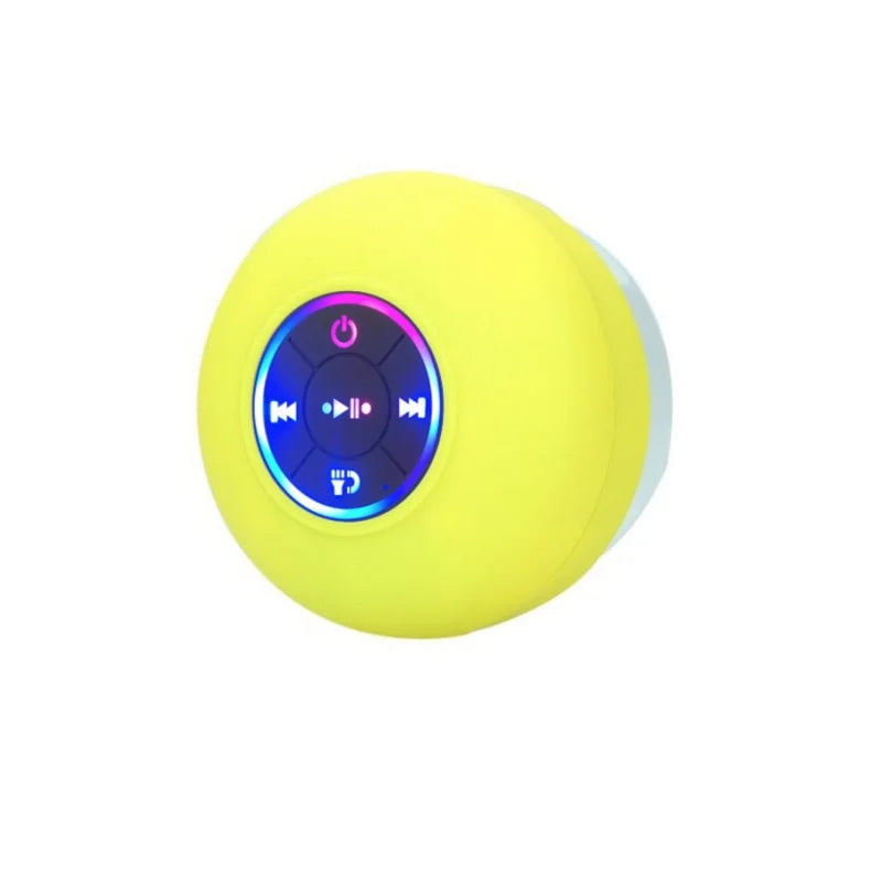 Mini suction cup Bluetooth speaker waterproof hands-free microphone for indoor bathrooms, swimming pools and beaches
