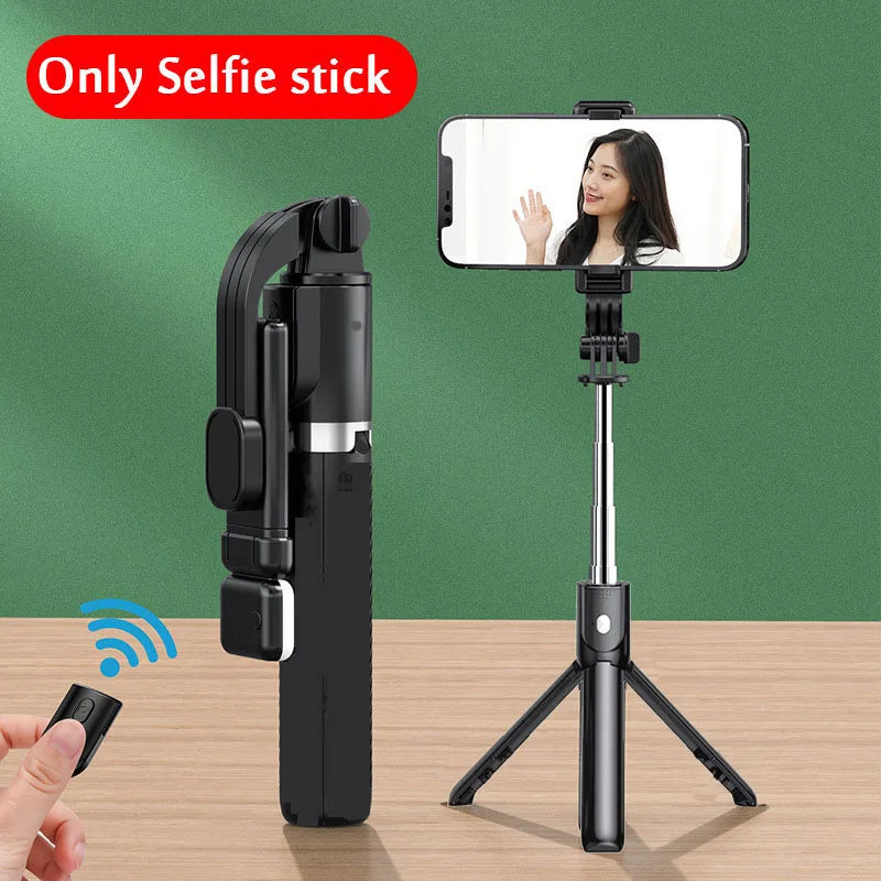 Portable Bluetooth Selfie Stick Retractable Multifunctional 103CM Phone HoldeTripod With Selfie light Wireless Remote Shutter