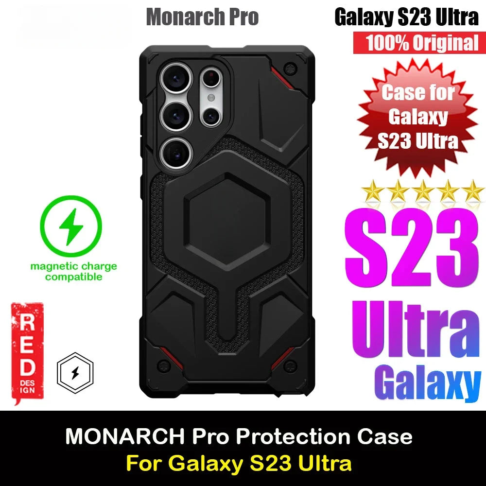 Kevlar Monarch Pro Serie High Qualitiy Drop Protection Case with Magnetic Charging Compatible for Samsung Galaxy S24 Ultra Cover