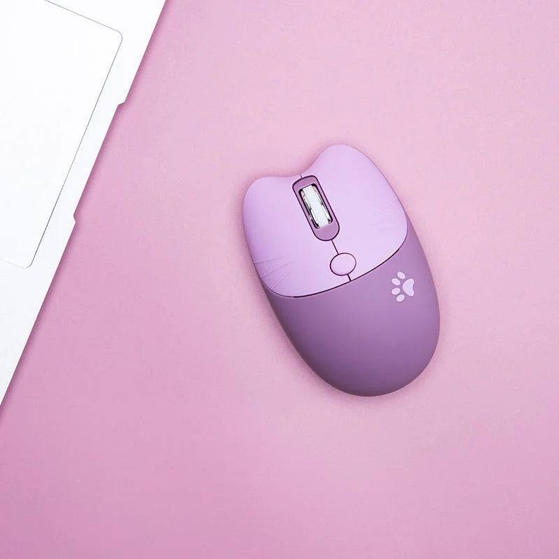 Pink Wireless Cute Meow Mouse Cartoon Silent Optical Ergonomic 1600DPI Mause Computer USB Gamer Mice For Laptop PC Gifts