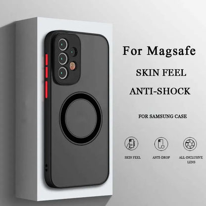 Luxury Magsafe Wireless Charge Case For Samsung Galaxy S20 S21 S22 S23 FE S24 Plus S24Ultra Shockproof Matte Clear Back Cover