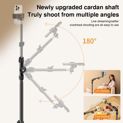 Phone Tripod Adjustable Cell Phone Tripod Stand Horizontal Stand for Video Recording