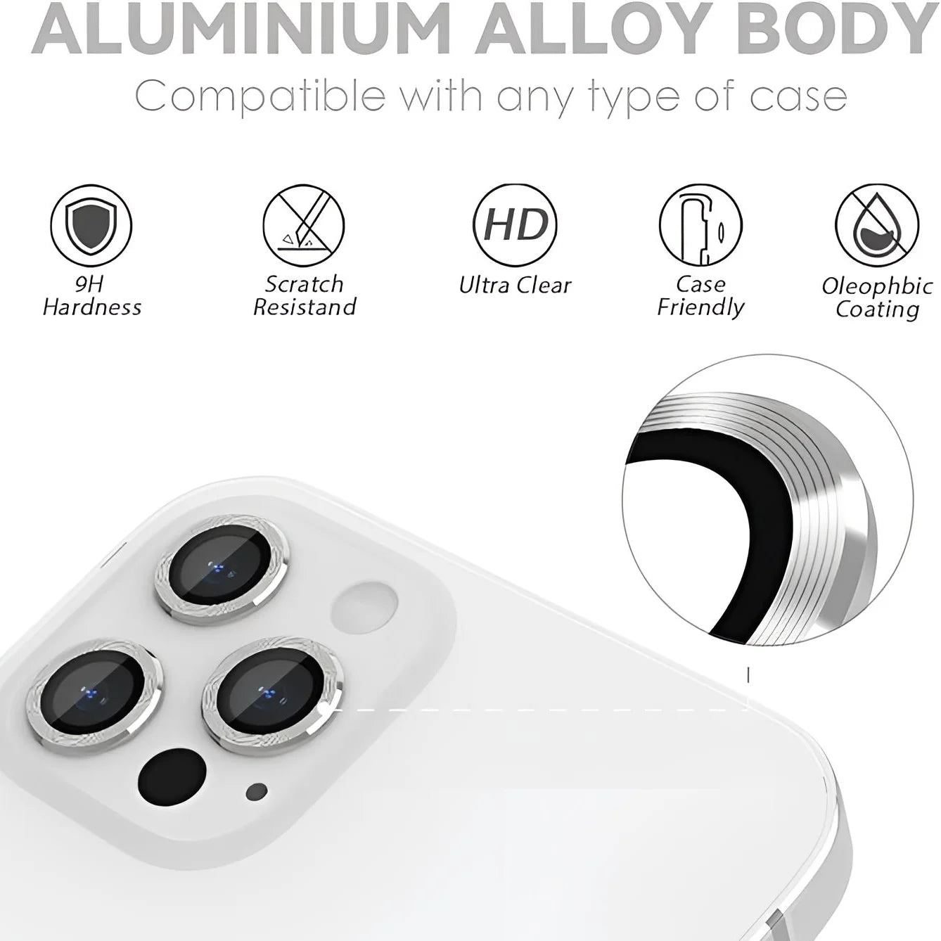 Precise Positioning Metal Camera Lens Film For iPhone 16 15 14 13 12 Pro Max Shatterproof Camera Metal Ring Cover Accessorie