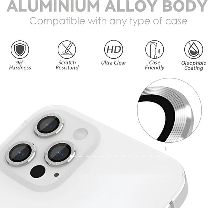 Precise Positioning Metal Camera Lens Film For iPhone 16 15 14 13 12 Pro Max Shatterproof Camera Metal Ring Cover Accessorie