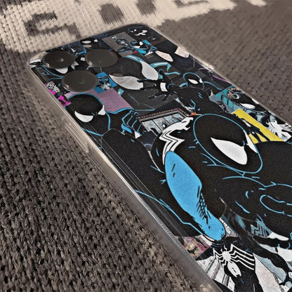 Marvel Cool Black Spider Man Soft Phone Case For iPhone 16 15 14 Pro Max 13 12 11 Pro X XR XS MAX 7 8 Plus Y2k Anti Fall Cases