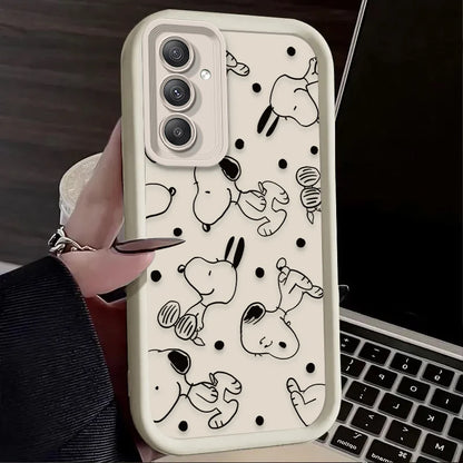 Cute Anime S-Snoopys Case For Samsung Galaxy S24 S25 S23 Ultra S22 S21 Plus FE A36 A56 A26 A16 A06 A15 A25 A35 A55 5G Back Cover