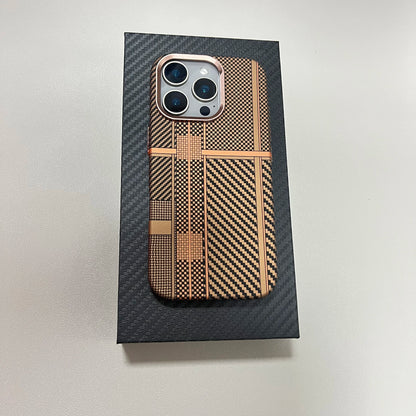 Geometric Carbon Fiber texture 3D Relief Magsafe case for iphone 13 15 14 pro 12pro 16 Pro Max Wireless Charging hard Case cover