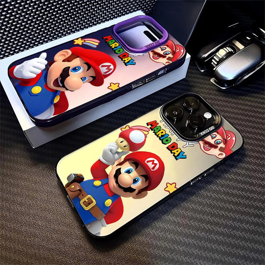 Cartoon S-Super M-Marios Bros Phone Case For iPhone 16 15 14 13 12 11 Pro Max 7 8 Plus XR XS Max Shockproof Silicone Matte Cover