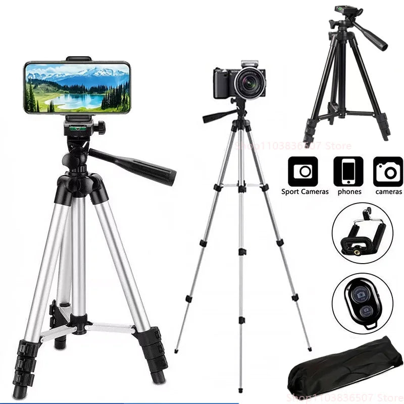 Travel Self Tripod Universal Phone Camera Tripod Stand with Bluetooth Remote Phone Clip For Canon Nikon DSLR SLR Digital Camera