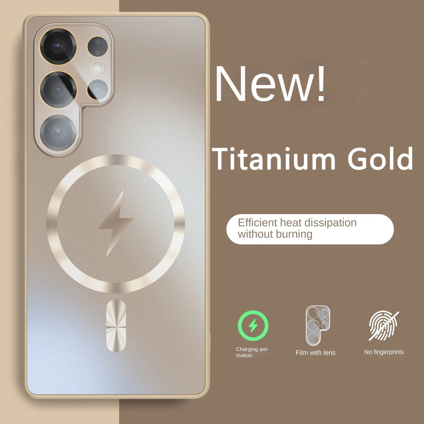 Ultra-thin AG Matte Magnetic For Magsafe Case For Samsung Galaxy S25 S24 S23 Ultra Plus Glass Lens Protector Shockproof Cover