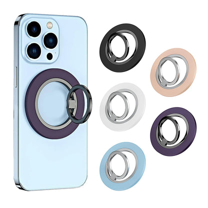 Stand For Tablet Magnetic 2 Sections Simplicity Rotation Ring Phone Handphone Popsocket Magsafe Ipad Holder Double Side Silicone