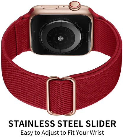 Nylon Loop Strap For Apple Watch 49mm 45mm 41mm 44mm 42mm 46mm Adjustable Elastic Belt iWatch Ultra 3/2 11 10 9 8 7 6 5 SE3 Band