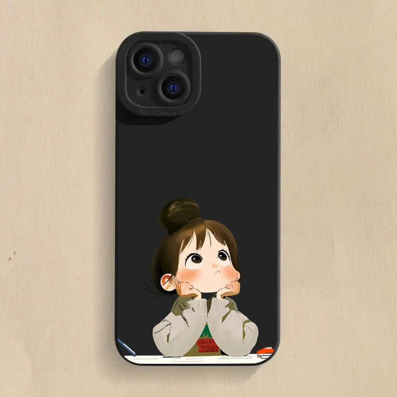 Cute Angry Little Girl Printed Case For Samsung Galaxy S25 S24 S23 S22 S21 Ultra Plus FE A16 A06 A26 A54 A32 A33 A56 Soft Cover