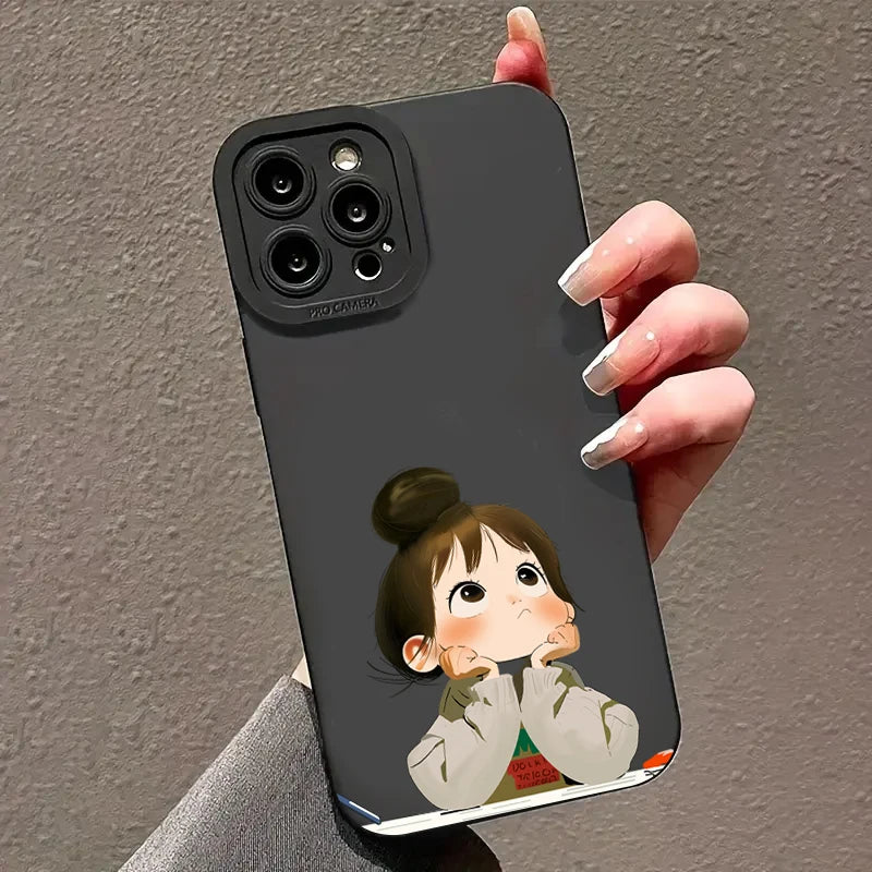 Cute Angry Little Girl Printed Case For Samsung Galaxy S25 S24 S23 S22 S21 Ultra Plus FE A16 A06 A26 A54 A32 A33 A56 Soft Cover