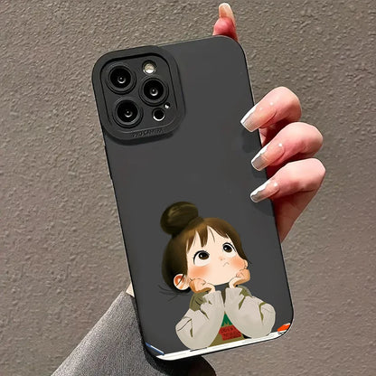 Cute Angry Little Girl Printed Case For Samsung Galaxy S25 S24 S23 S22 S21 Ultra Plus FE A16 A06 A26 A54 A32 A33 A56 Soft Cover