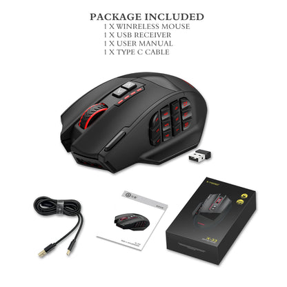 E-YOOSO RGB USB 2.4G Wired Gaming Mouse X-33 16000DPI 18 Buttons Programmable Backlight Game Mice Suitable for Desktop Laptop PC