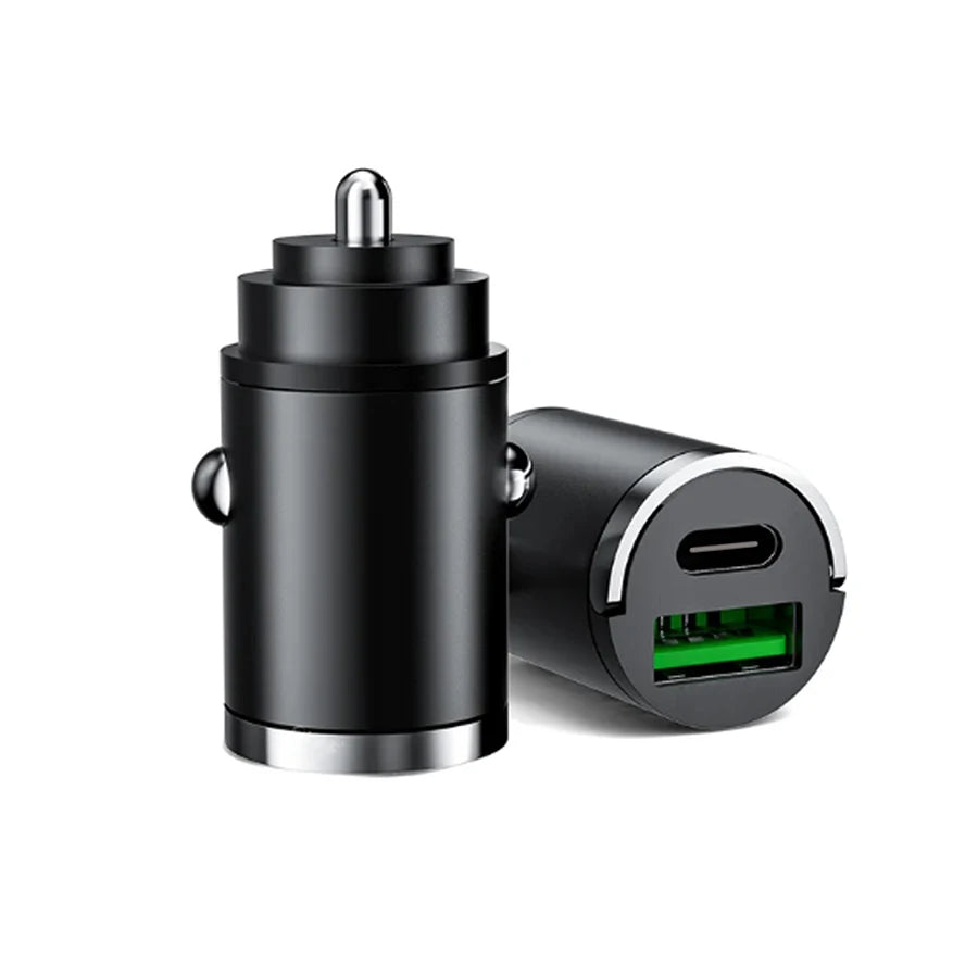 Hidden Mini Car Charger Pull Ring USB+TYPE C Fast Charger Is Suitable For a Variety Of Mobile Phone Devices