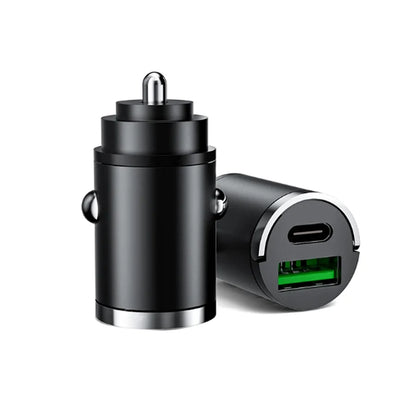 Hidden Mini Car Charger Pull Ring USB+TYPE C Fast Charger Is Suitable For a Variety Of Mobile Phone Devices