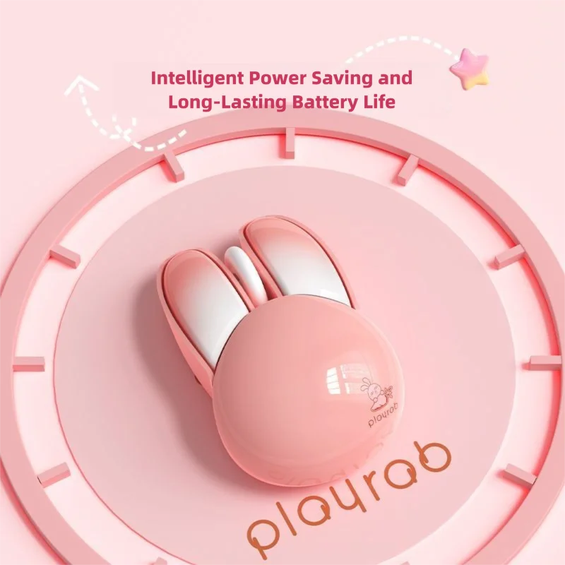 Cute Rabbit Ear Shape Dual-Mode Mouse 2.4G+Bluetooth Lightweight Mute Ergonomic Plating Portable Mice For PC Laptop Office Home