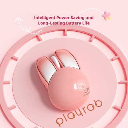 Cute Rabbit Ear Shape Dual-Mode Mouse 2.4G+Bluetooth Lightweight Mute Ergonomic Plating Portable Mice For PC Laptop Office Home