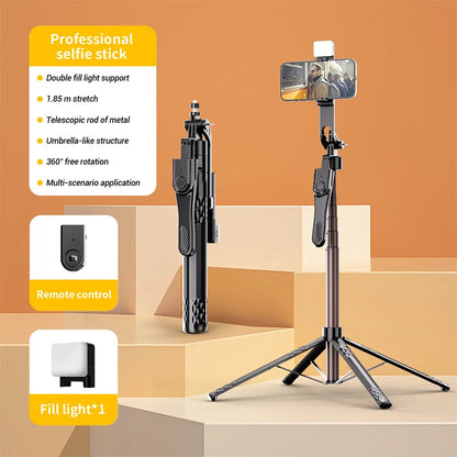 2025 NEW 1850mm Monopod Remote Shutter for iPhone Samsung Xiaomi Phone Holder four Tripod Wireless Bluetooth Selfie Stick