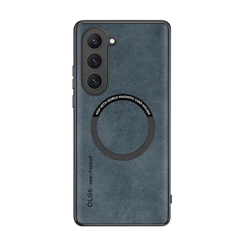 Magnetic For Magsafe Leather Case For Samsung Galaxy S23 S22 Ultra S21 FE S25 S24 Ultra Luxury Wireless Charge Shockproof Cover