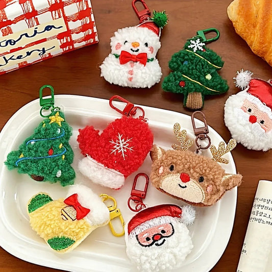 2Pcs Christmas Cute Doll Pendant Brooch Holiday Decoration Pendant Girl Versatile Keychain Pendant