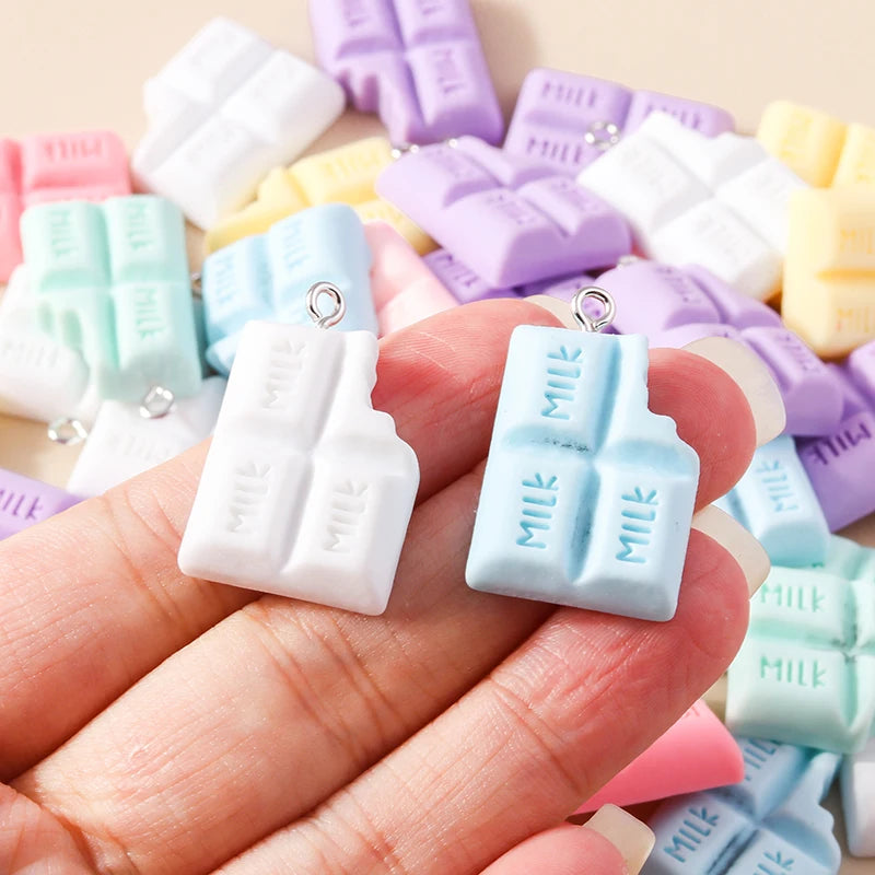 15Pcs Mix Resin Chocolate Charm Dessert Food Charms for Necklace Bracelet Earring Keychain Diy Jewelry Making Accessories