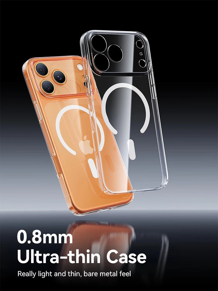 Joyroom Magnetic Case For iPhone 17 16 Pro Max Case Anti Yellow Transparent Cover For iPhone 17 Pro Wireless Charger Thin Cover