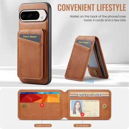 EUCAGR 2 In 1 Magnetic PU Leather Phone Case for Google Pixel 10A 9 9Pro XL 8A 8Pro 8 7 7A 7Pro Wallet Cover Cards Holder Cover
