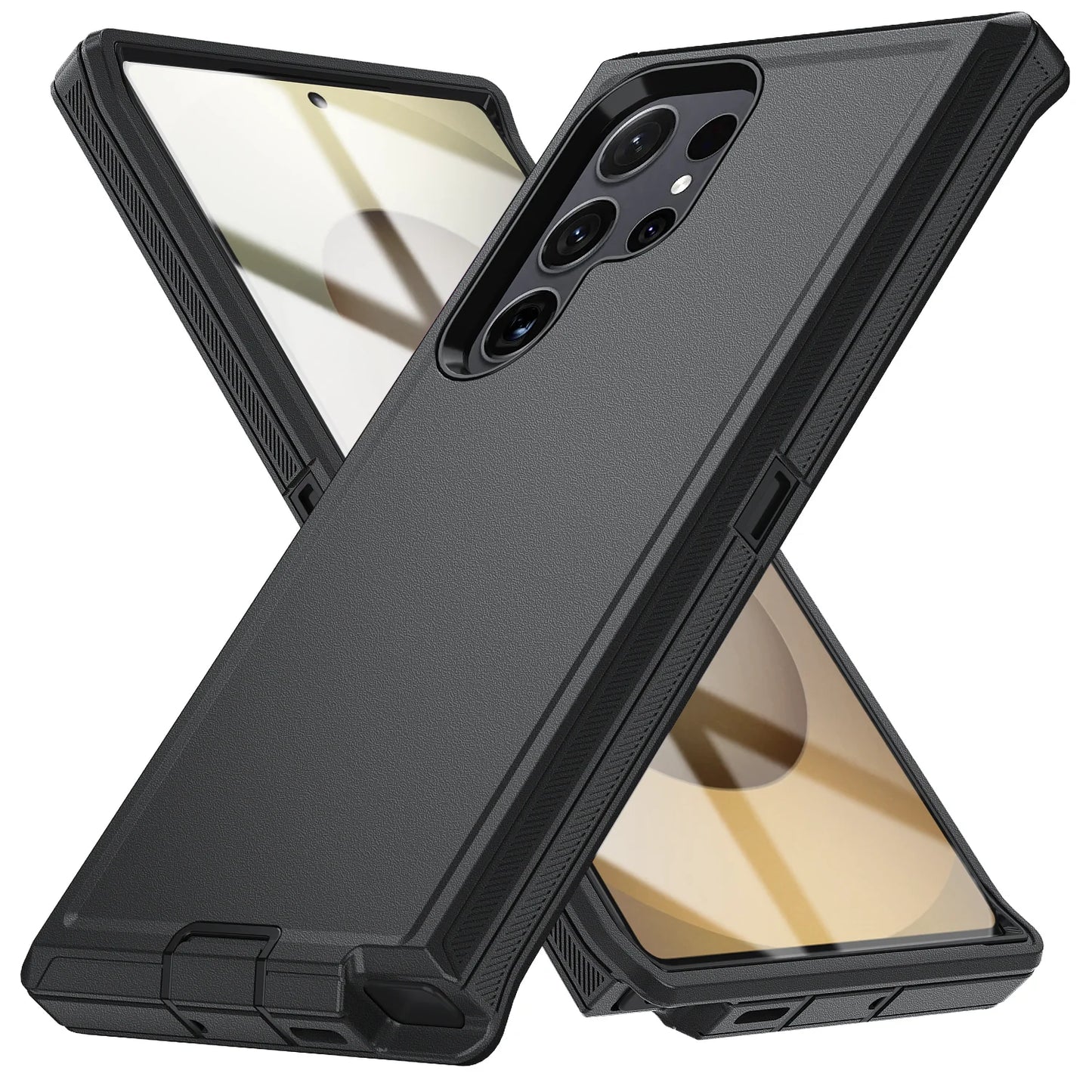 Military Armor Shockproof Phone Cases For Samsung S25 Ultra S24 Plus S23 FE S22 S21 S20 S24 Ultra Hard PC+TPU Bracket Back Cover