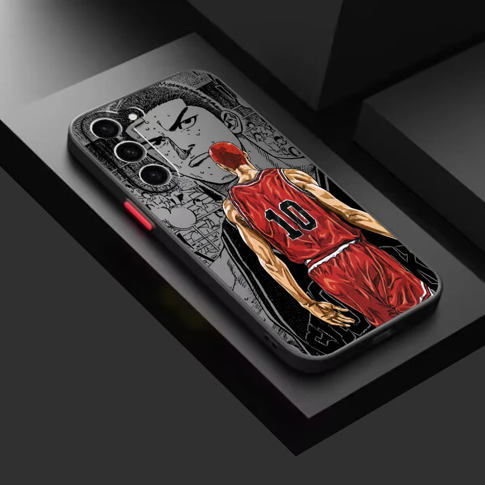 Sakuragi Hanamichi Slam Dunk Frosted Translucent For Samsung Galaxy S24 S23 S22 S21 S20 FE S10 S9 S8 Plus Ultra Pro 5G Funda