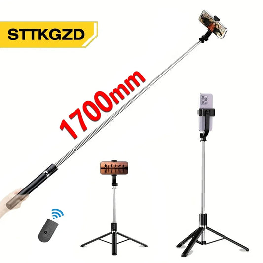 Ultra Long 1700mm Selfie Stick with Bluetooth Remote Portable Phone Holder And Fill Light Tripod Stand for Live Broadcasts