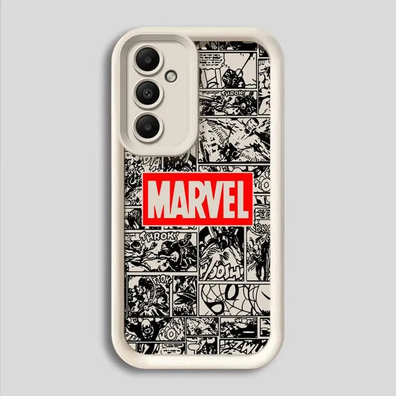 Phone Case for Samsung Galaxy A15 A25 A35 A55 A51 A71 A72 A73 A52 A52s A53 A54 5G TPU Silicone Soft Avengers Marvel Logo Comics