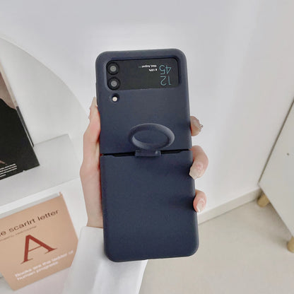 Liquid Silicone Ring Holder Case for Samsung Galaxy Z Flip 3 4 5G Flip4 Flip3 Flip2 Flip1 Foldable Full Protection Fashion Cover