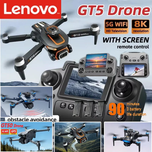 Lenovo 8K GT8 GT50 GT5 M6 Camera Drone  WiFi RC Quadcopter with Obstacle Avoidance Dual FPV Mini Toy Drone