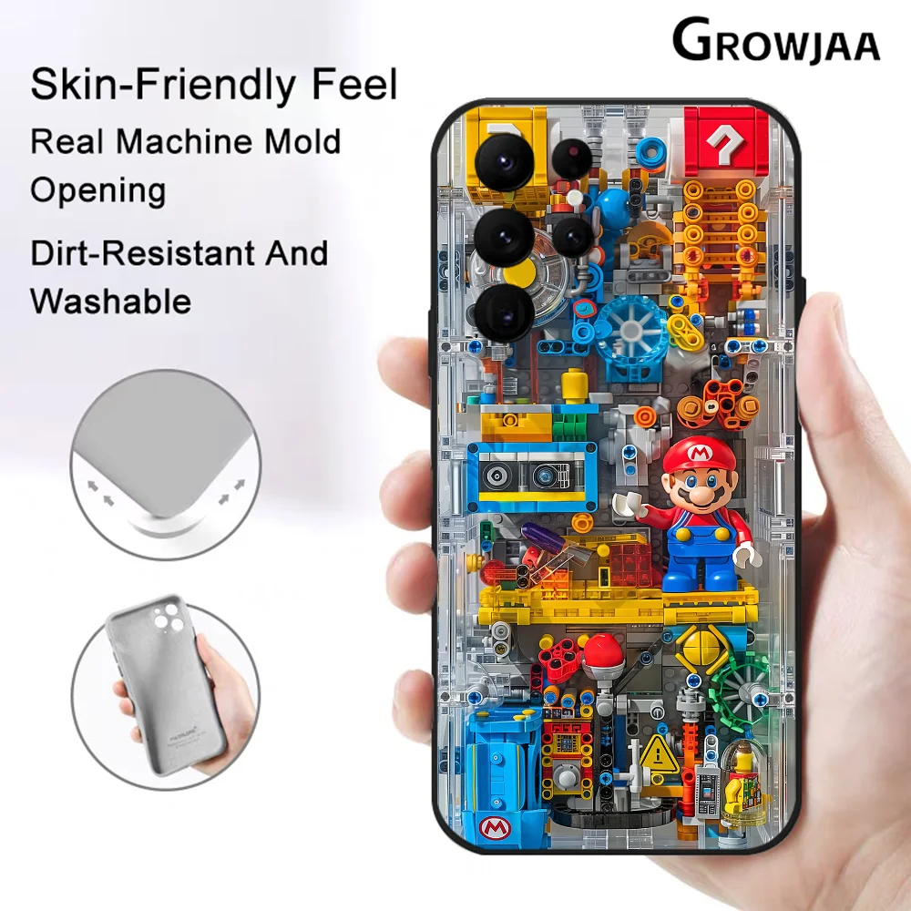 Super M-MarioS Bros Game Phone Case for Samsung Galaxy S24 Ultra S22 S23 Ultra S21 S20 5G Protective Silicone TPU Funda