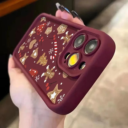 Cute Christmas Theme Pattern Phone Case For Samsung S25 S24 S23 S22 S21 S20 Ultra Plus FE A15 A35 A54 A55 Creative Design Cover