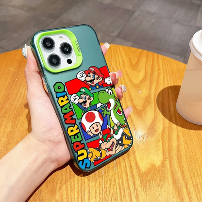 CARTOON T-The S-Super Mario Bros Movie  phone case FUNDA for iPhone 12 13 14 15 16 Max Pro Plus Mini Silver lMDaser Color Cover