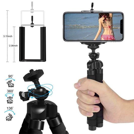 Mini Tripod for Gopro Hero 13 12 11 10 9 8 7 6 5 Black MAX Flexible Octopus Accessories for Action 3 Fusion Akaso Brave DBPOWER