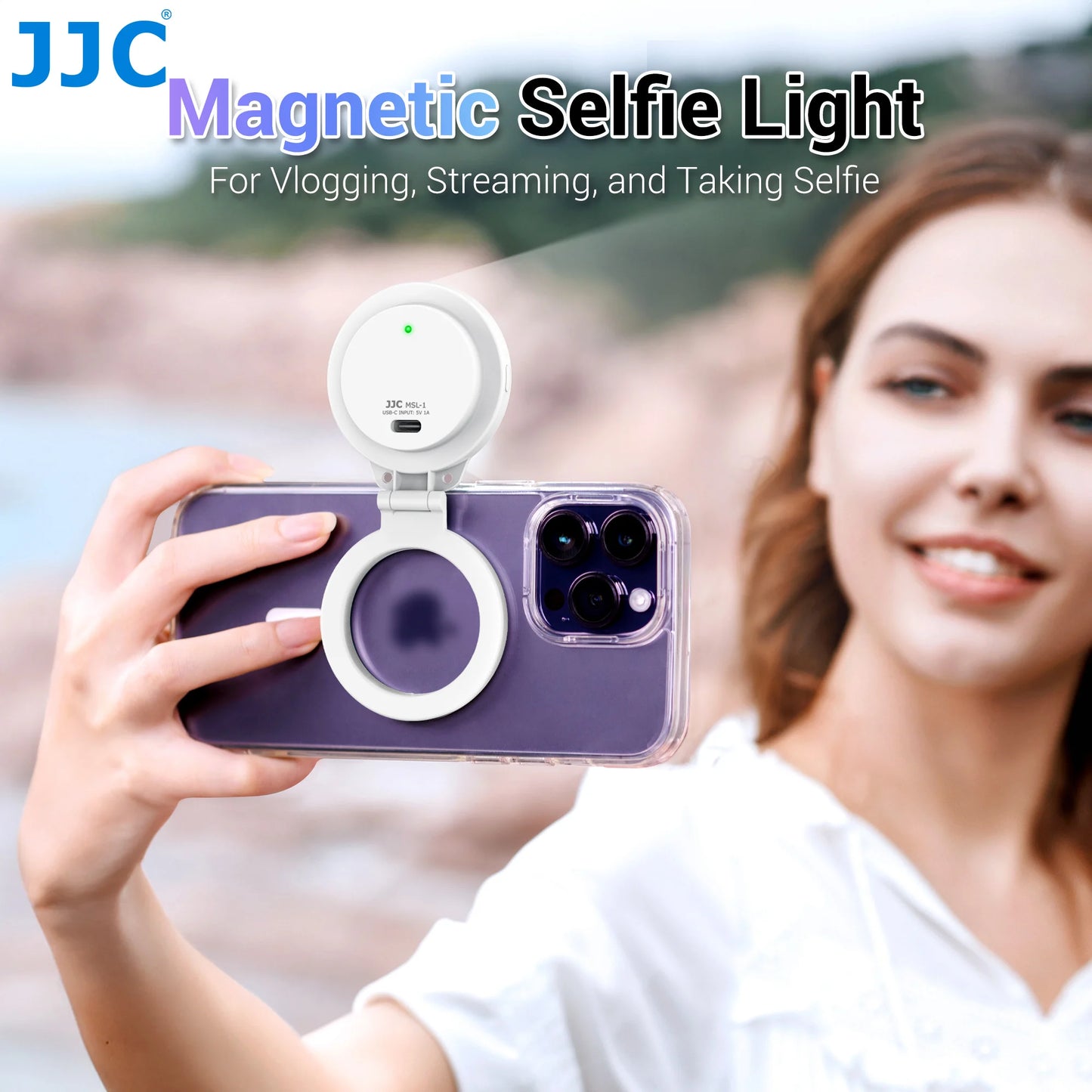 Magnetic Led Selfie Fill Light Mini Portable with USB for Magsafe Iphone 17 16 15 14 Pro Max Android Video Light for Makeup Vlog